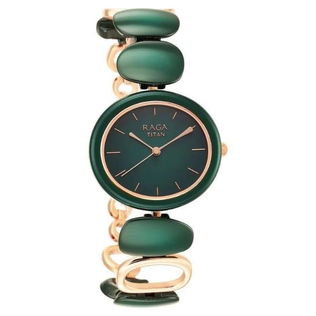 Titan Green Women Quartz Watch NR95146KD02