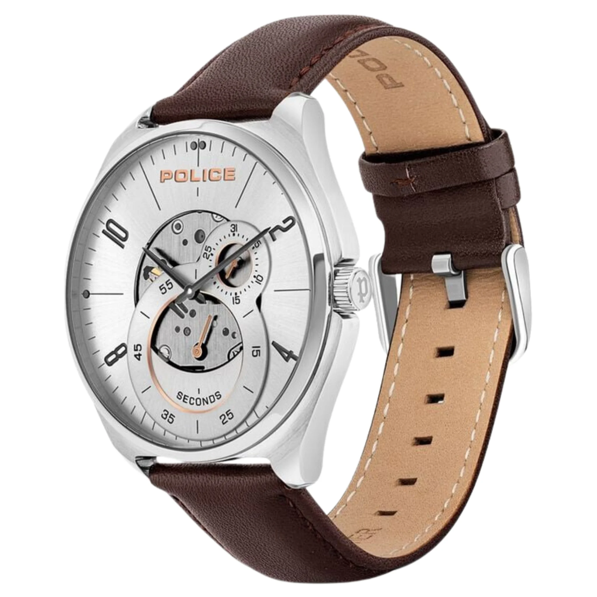 Police 45 mm Silver Dial Watch - PL16022JS04W