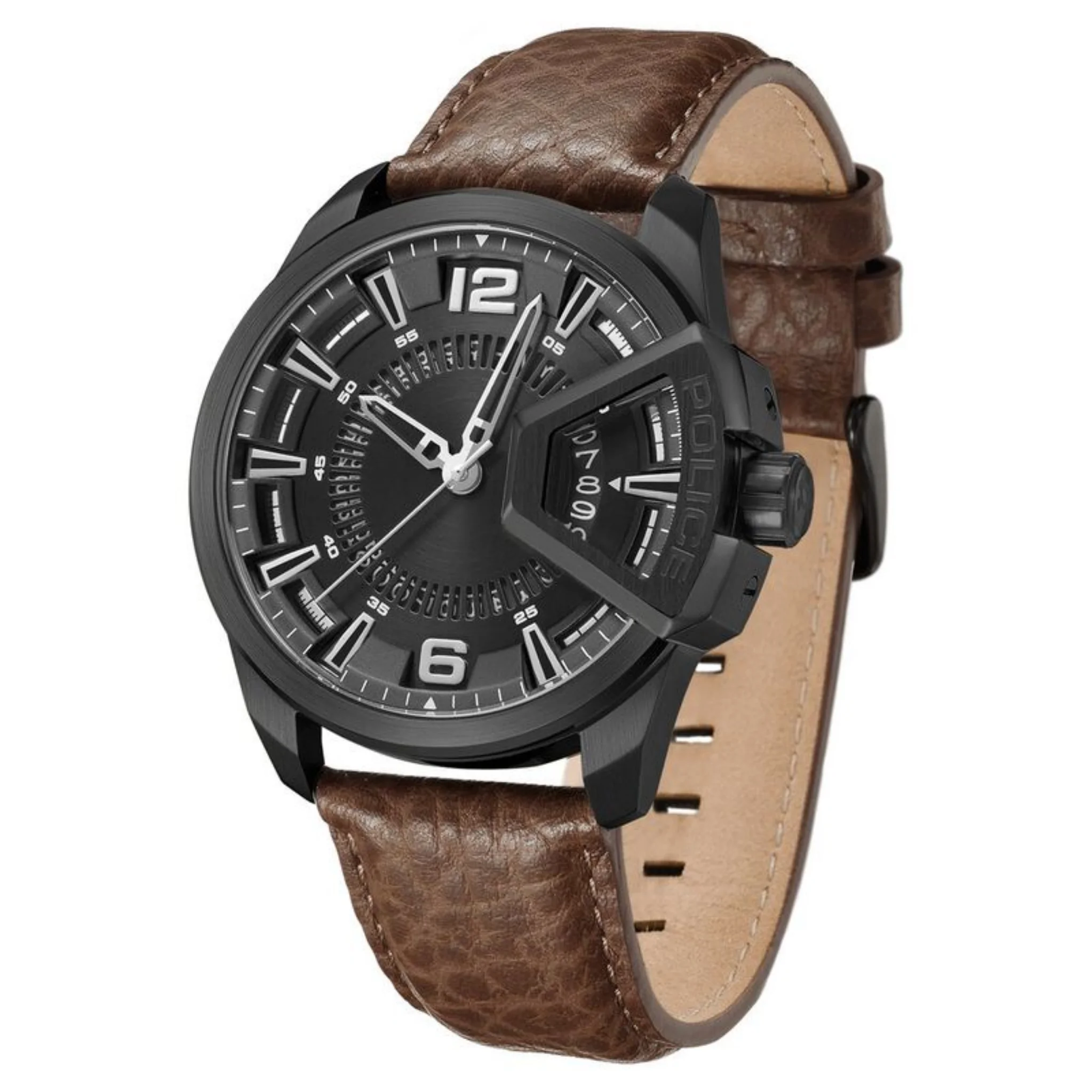 Police 46 mm Black Dial Watch - PLPEWJB0005602