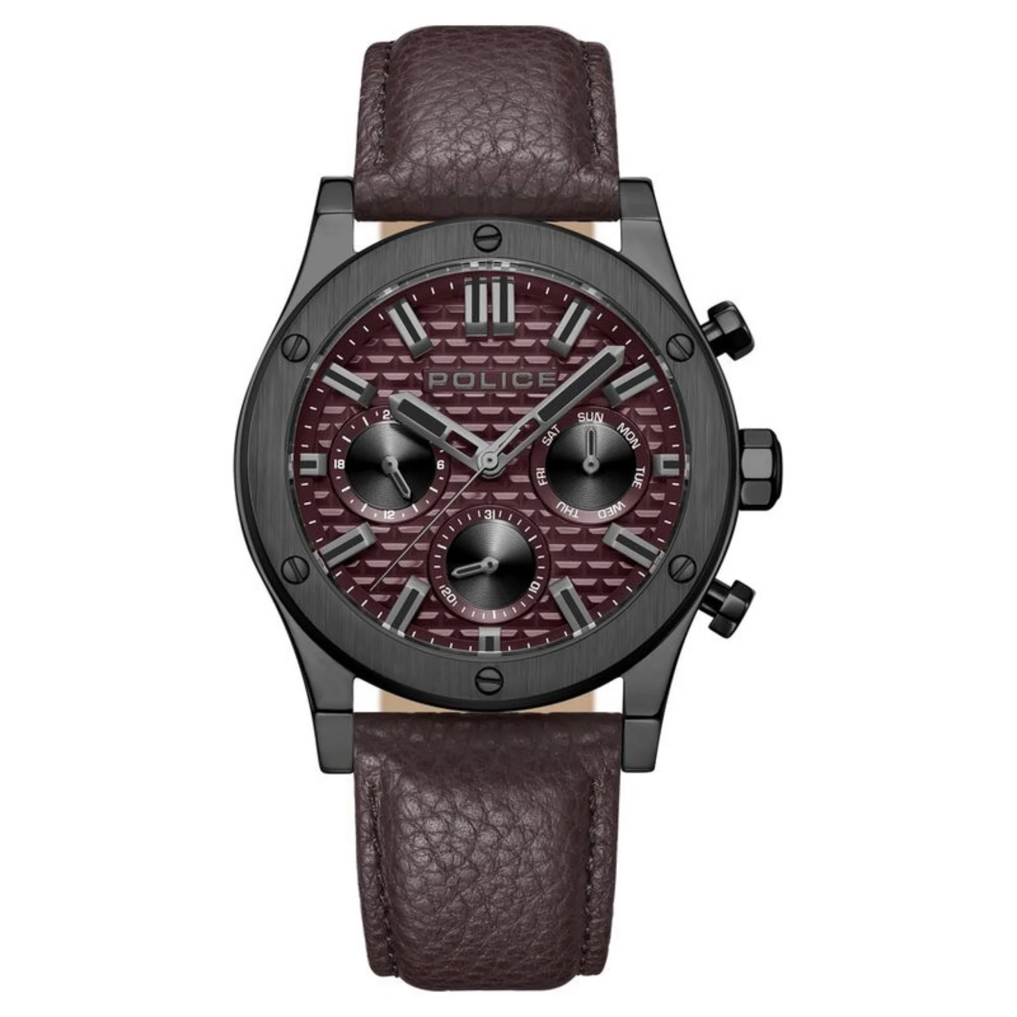 Police 42 mm Burgundy Dial Watch - PLPEWJF0006203