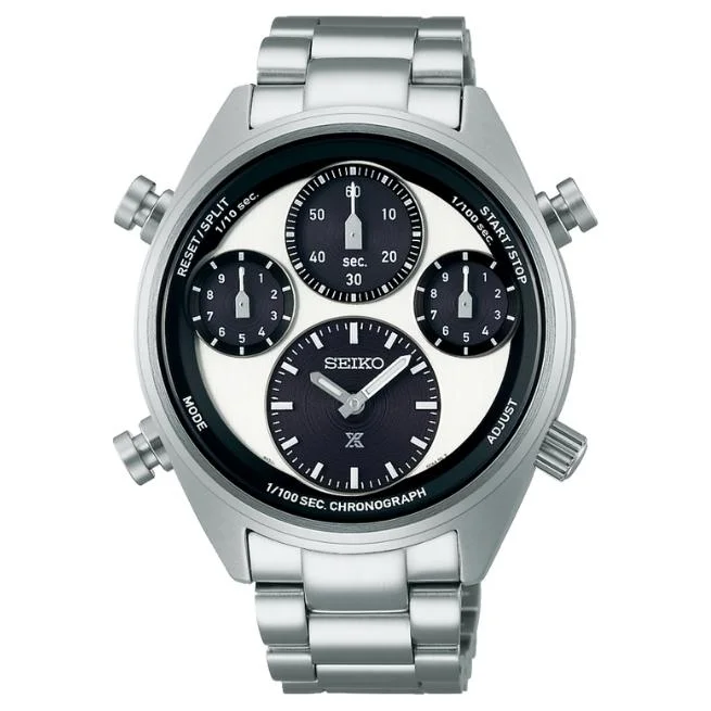 Seiko Prospex Panda One Hundredth of a Second Speedtimer Solar Chronograph - SFJ001P1