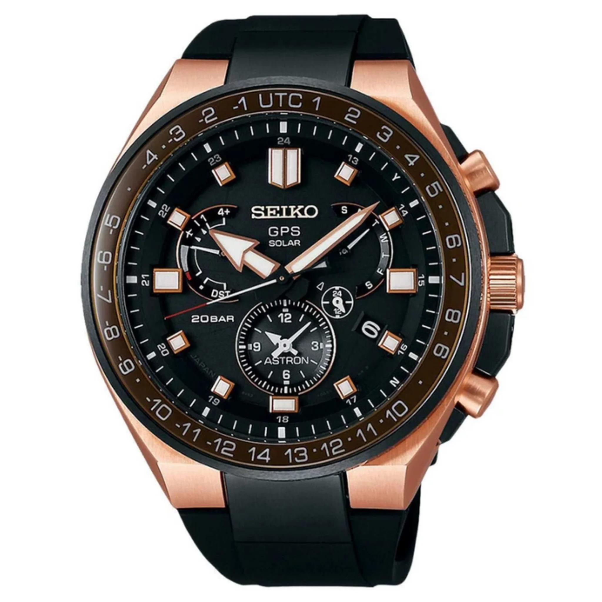 Seiko Astron Men Black GPS Solar Watch SSE170J1