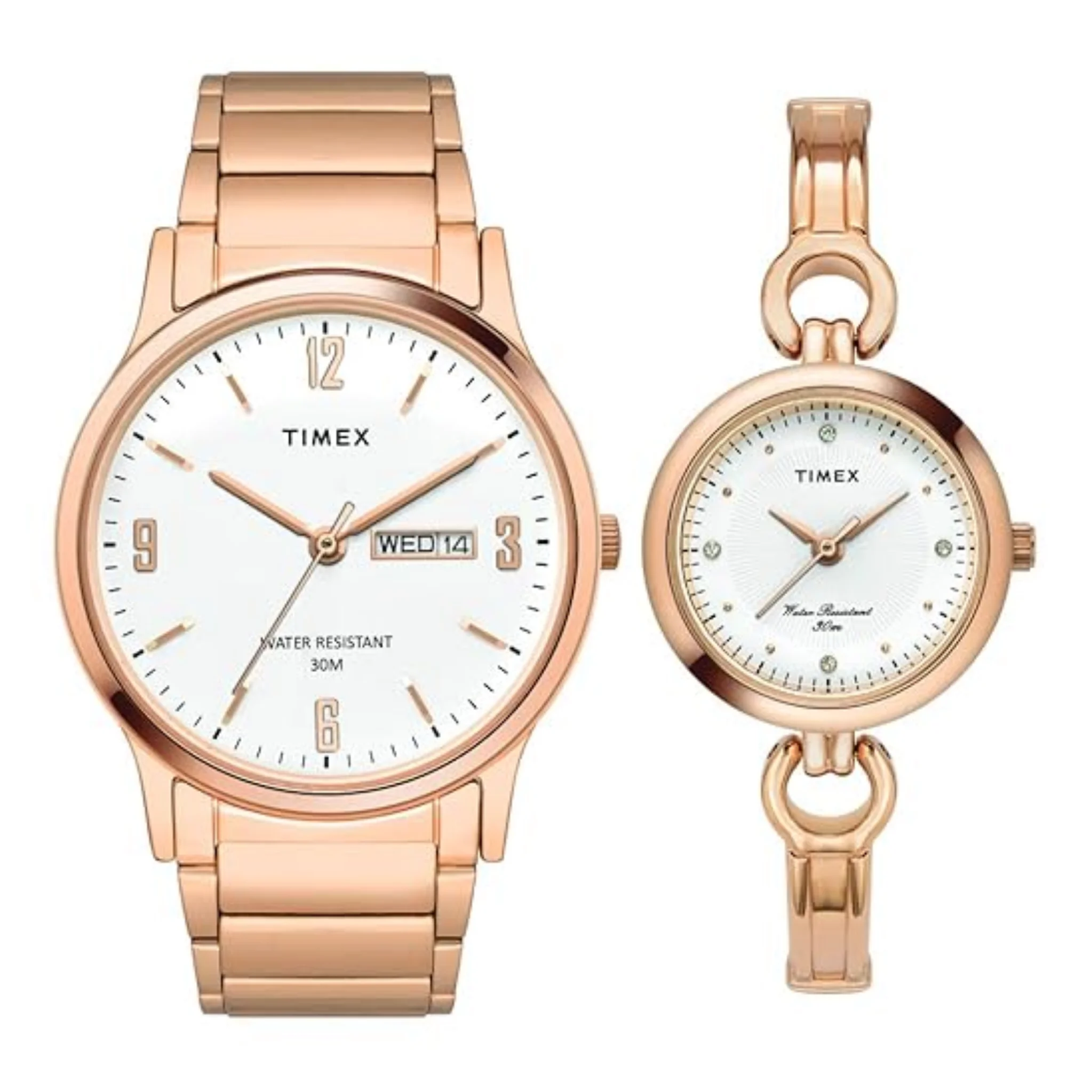 TIMEX Analog White Dial Couple's Watch set-TW00PR263