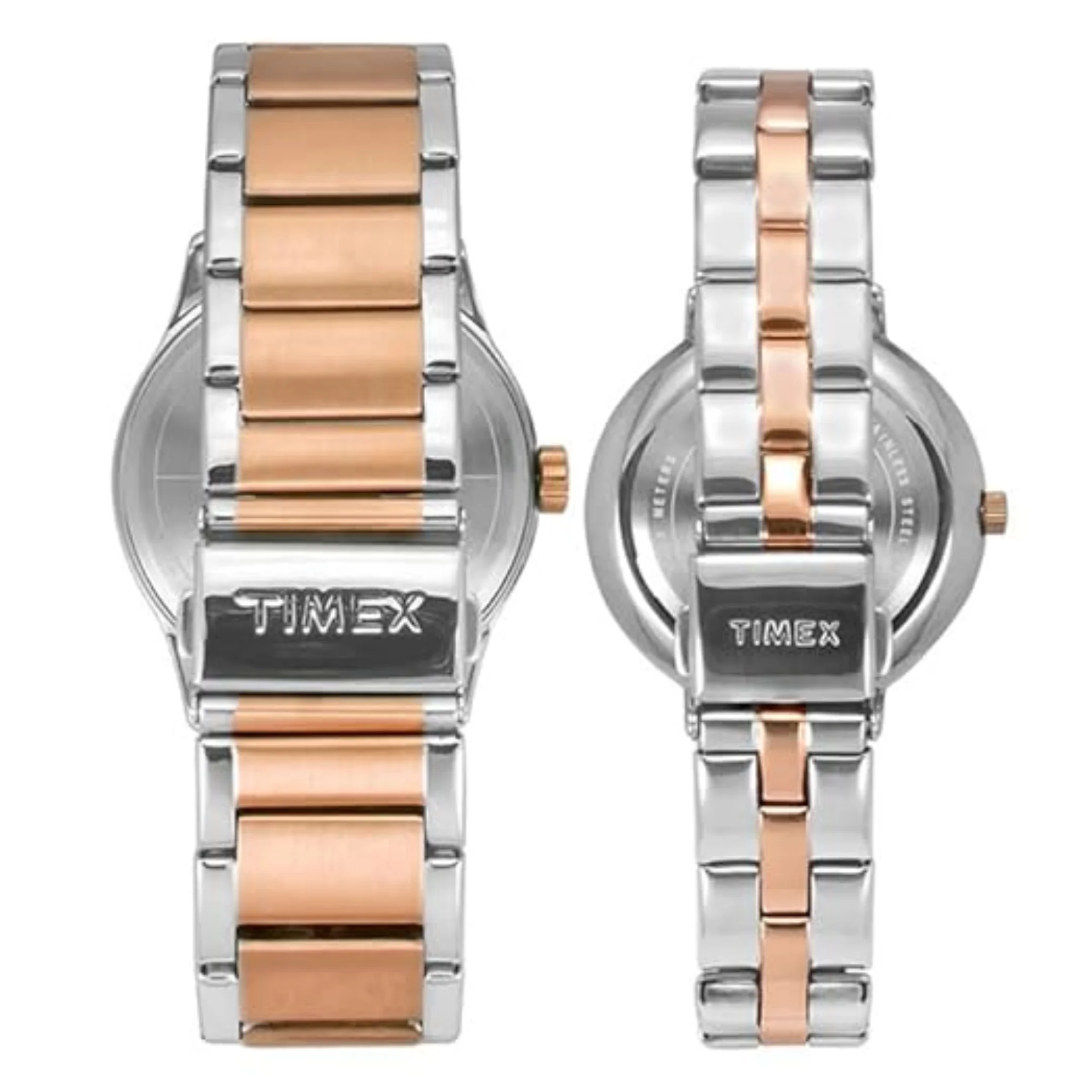 TIMEX Fashion Collection Multifunction Pair's Analog Silver Dial Coloured Quartz Watch, Round Dial with 44 mm Case Width - TW00PR291