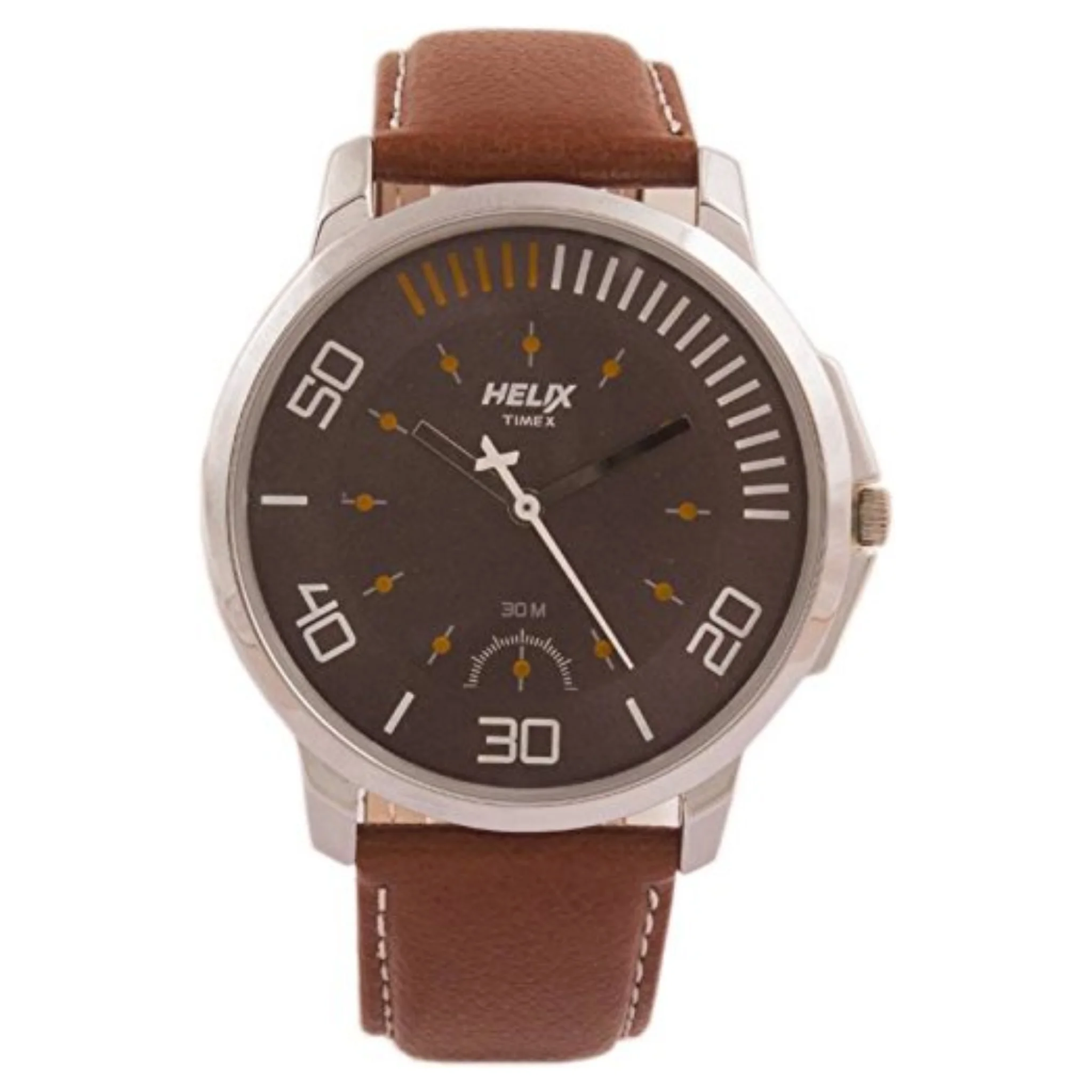 Helix Analog Brown Dial Men's Watch-TW027HG07