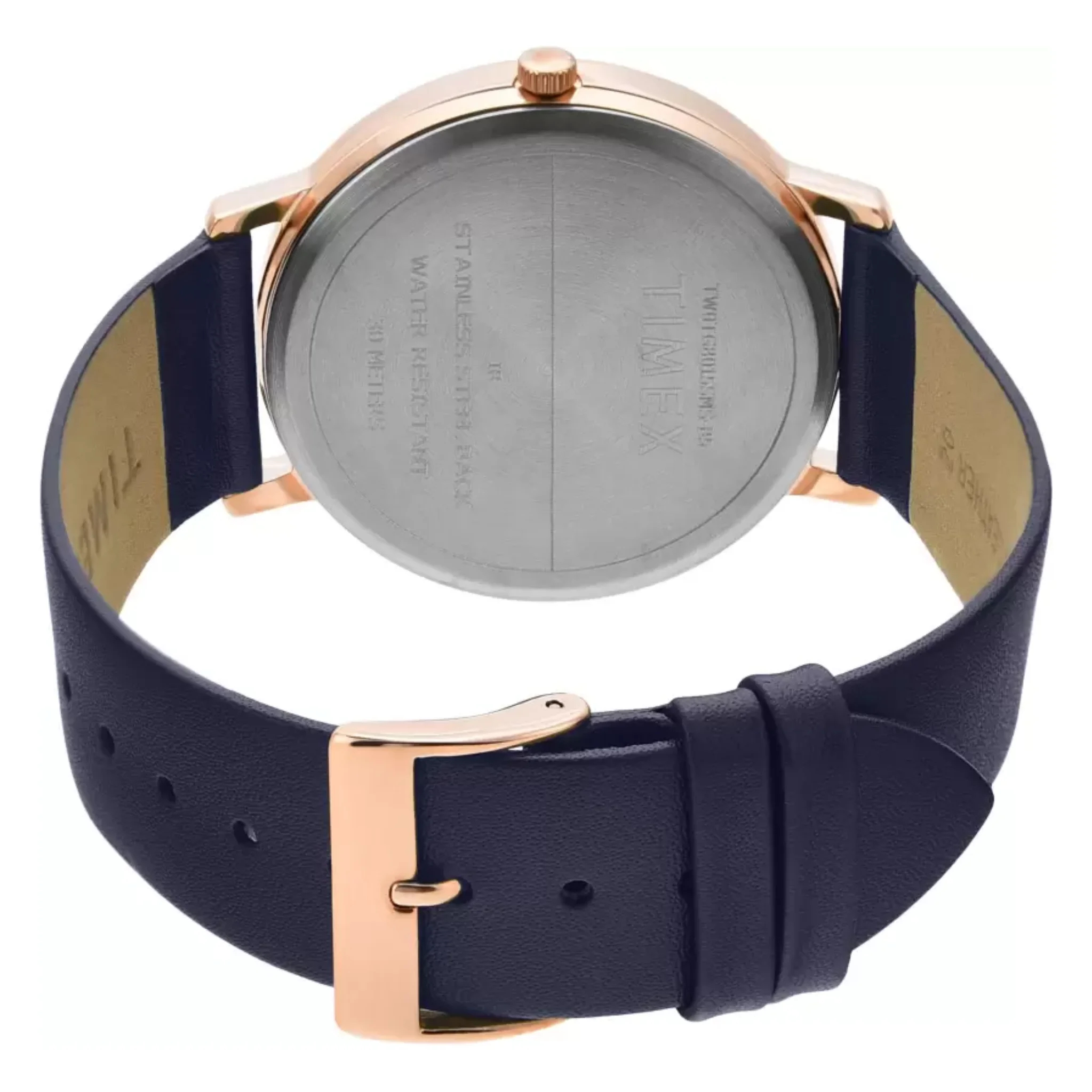 TIMEX Men Blue Round Analog Brass Dial Watch- TW0TG8015