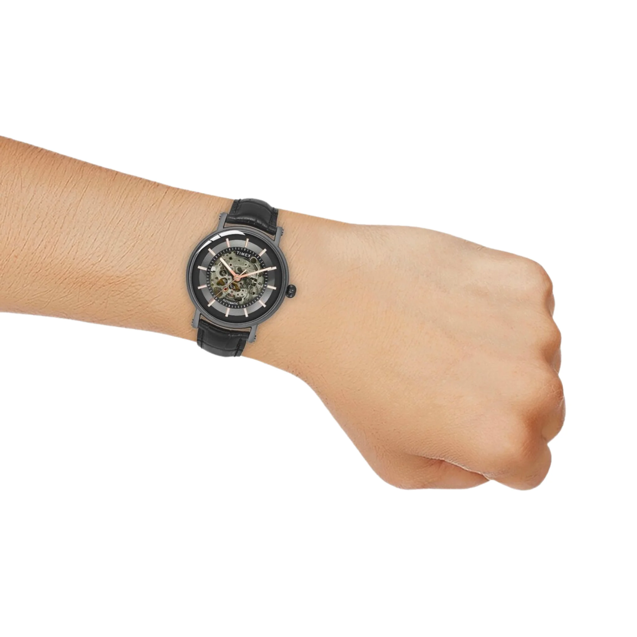TIMEX E Class Male Black Analog Leather Watch TWEG16720