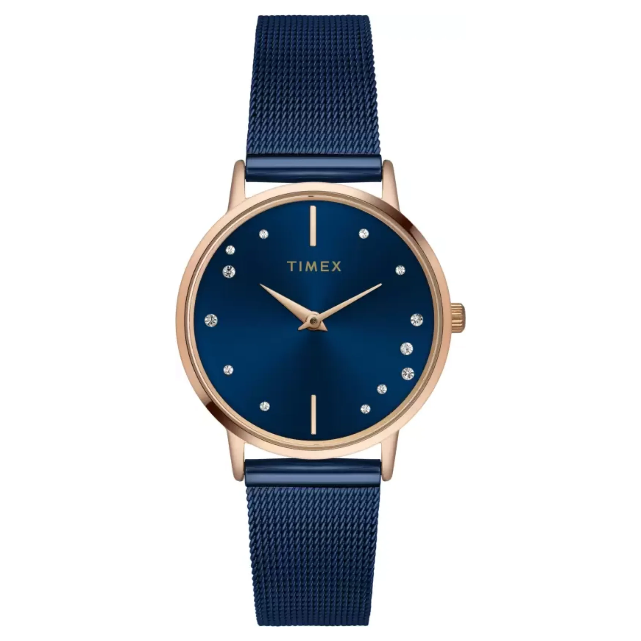 TIMEX Fashion Collection 2 Hands Women's Analog Blue Dial Coloured Quartz Watch, Round Dial with 32mm Case Width - TWEL15604
