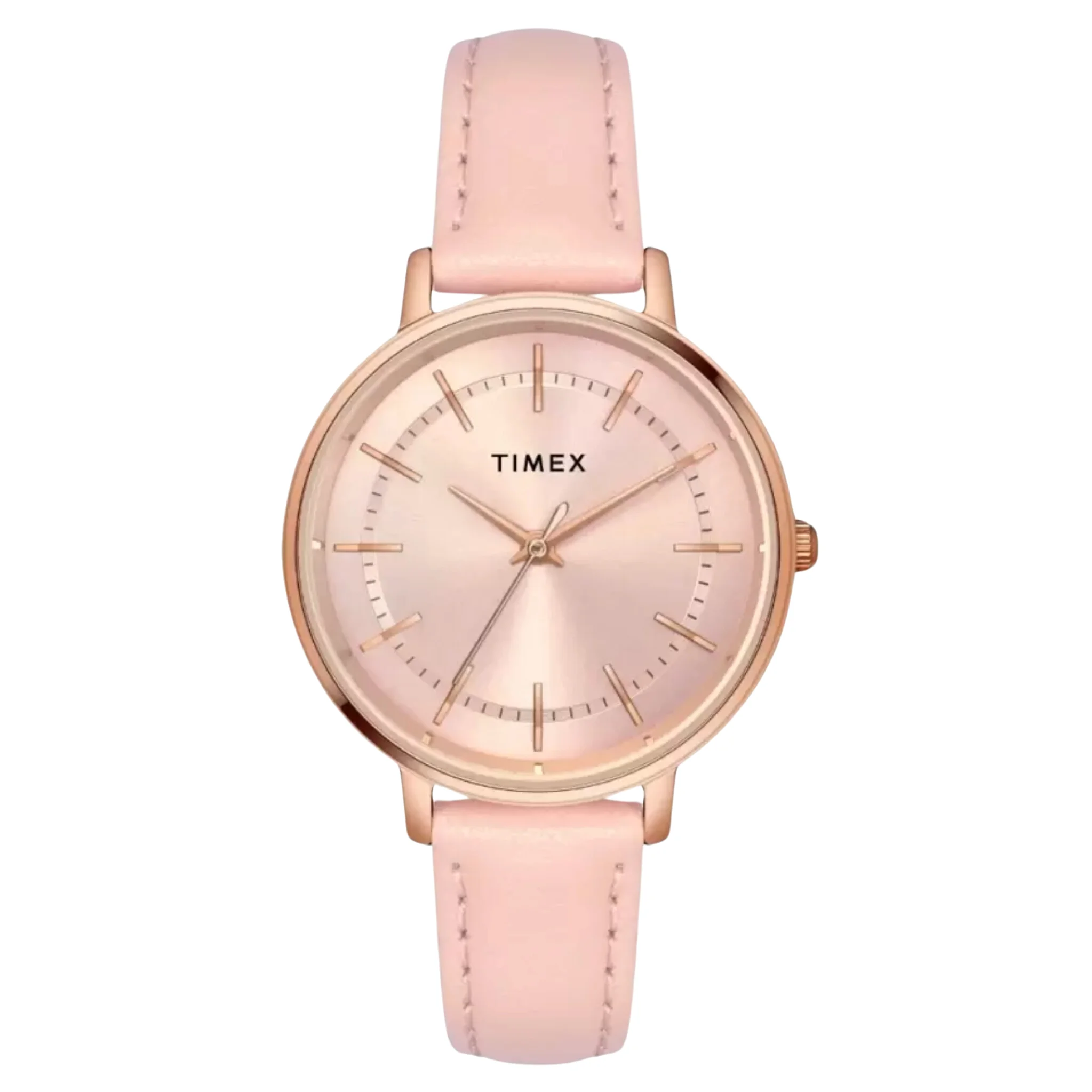 TIMEX Classics Collection 3 Hands Women's Analog Pink Dial Coloured Quartz Watch, Round Dial with 34mm Case Width - TWEL15801