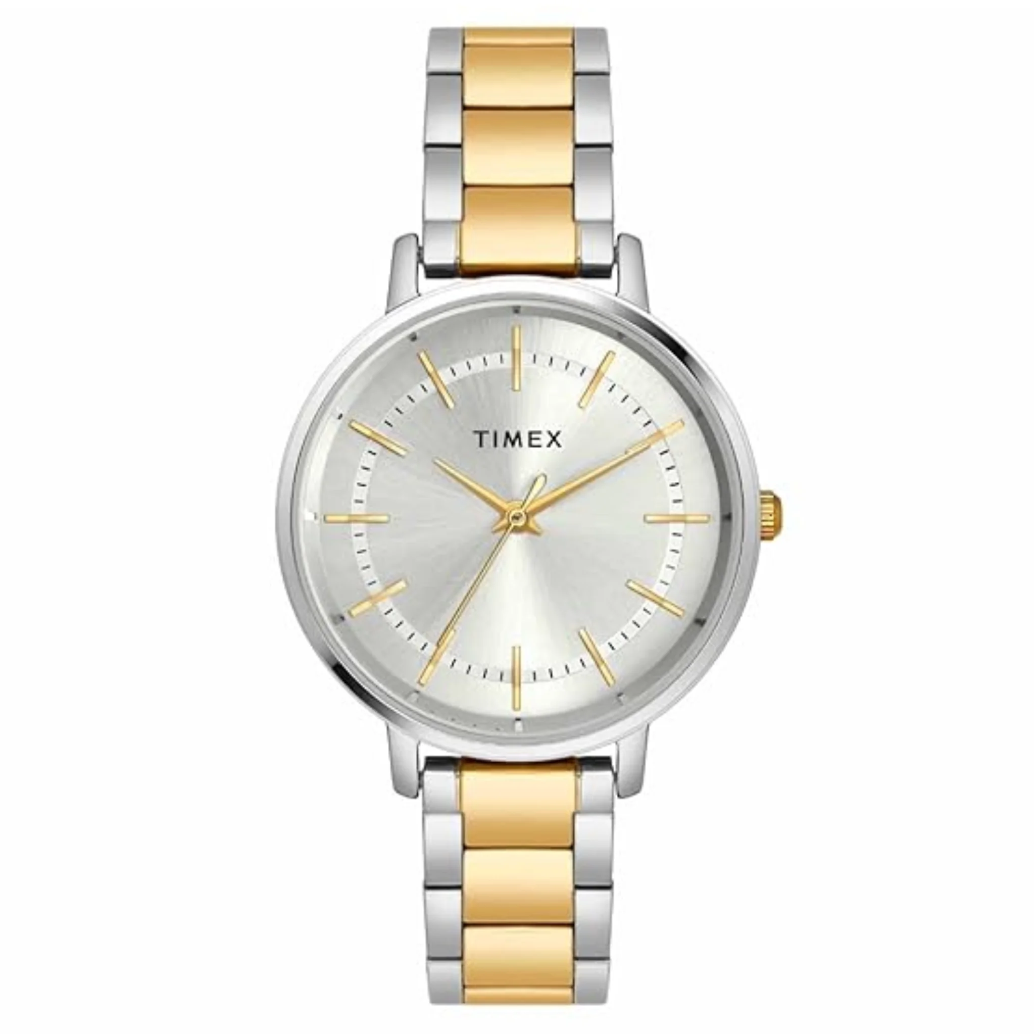 TIMEX Classics Collection 3 Hands Women's Analog Silver Dial Coloured Quartz Watch, Round Dial with 34mm Case Width - TWEL15805
