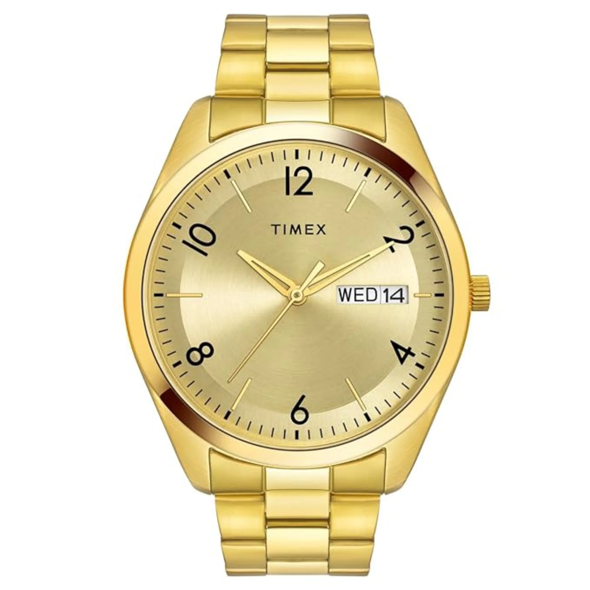 TIMEX Men Champagne Round Analog Brass Dial Watch- TWTG10403