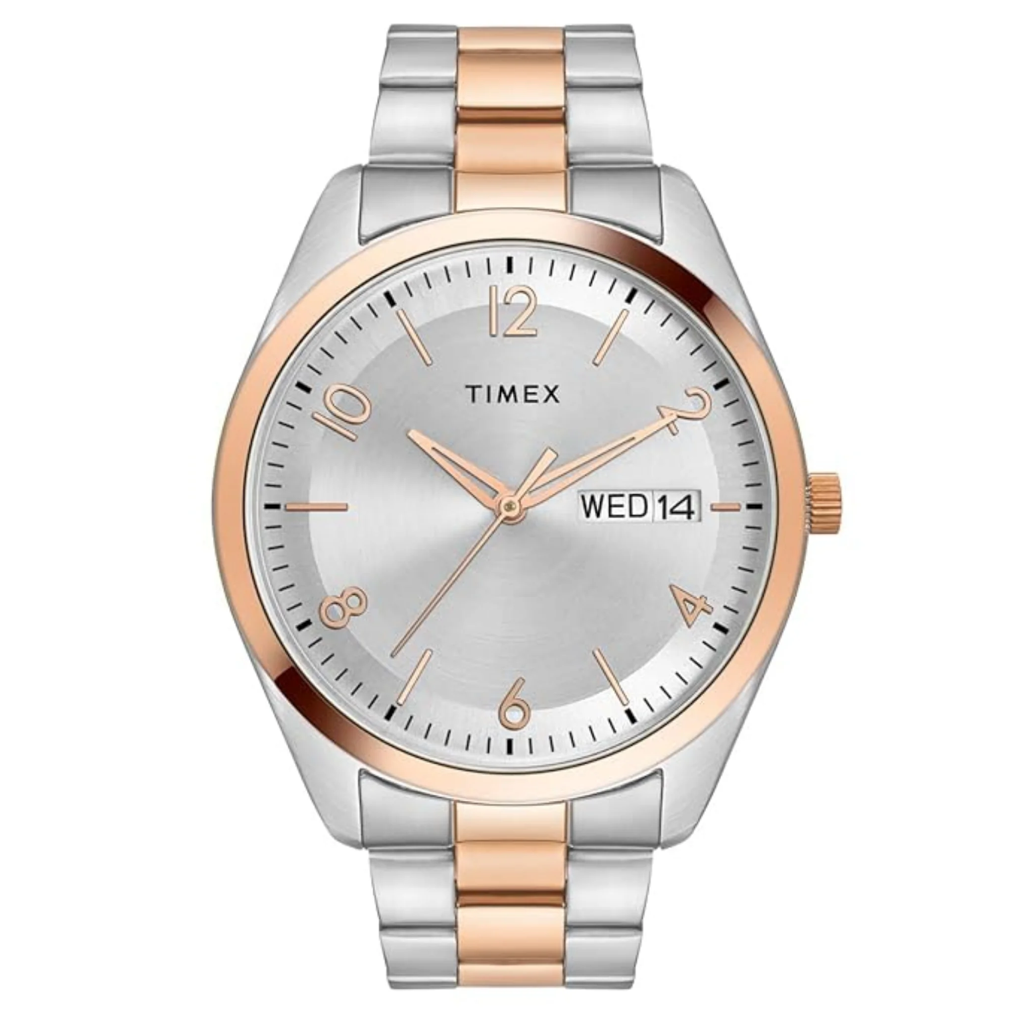 TIMEX Men Silver Round Analog Brass Dial Watch- TWTG10405