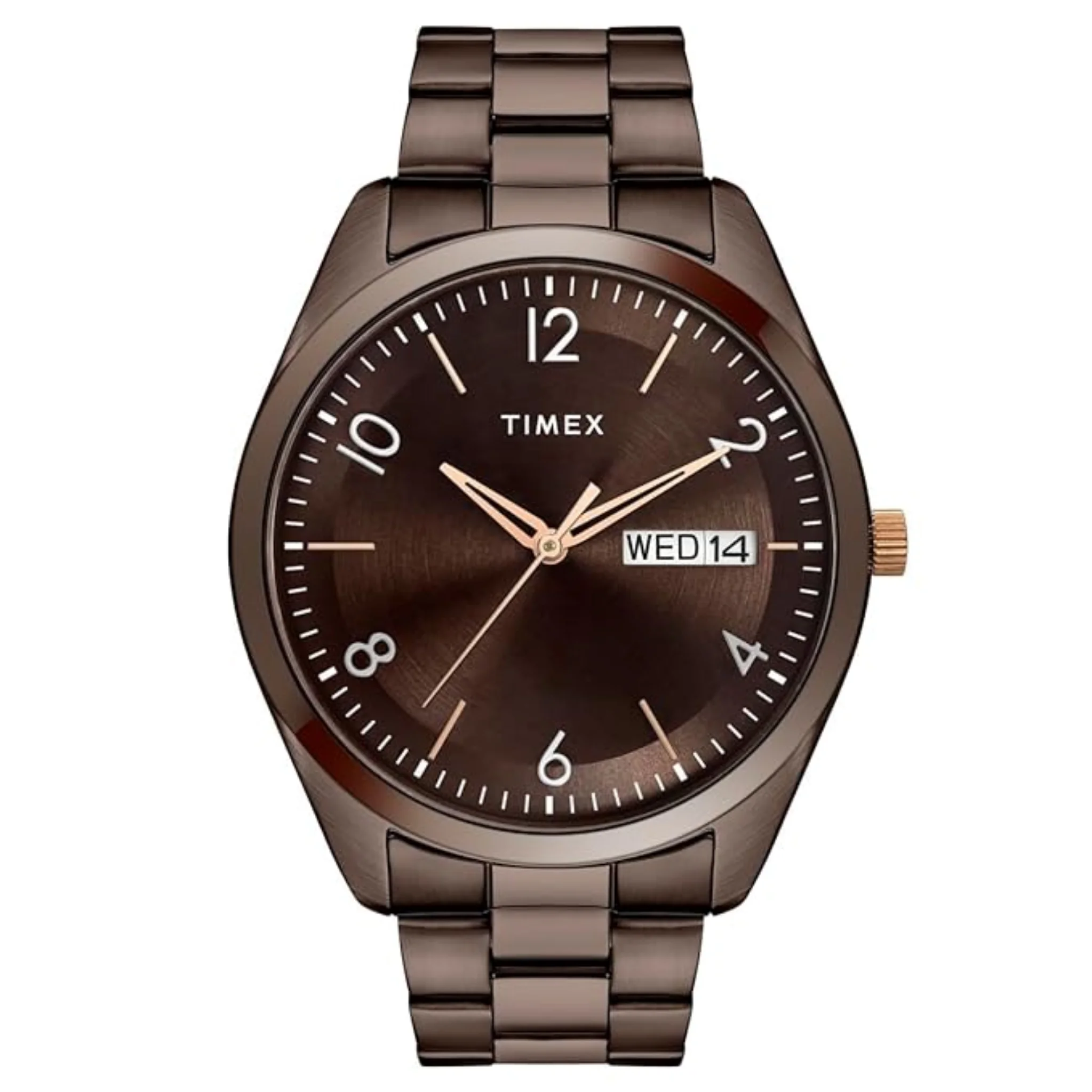 TIMEX Men Brown Round Analog Brass Dial Watch- TWTG10406