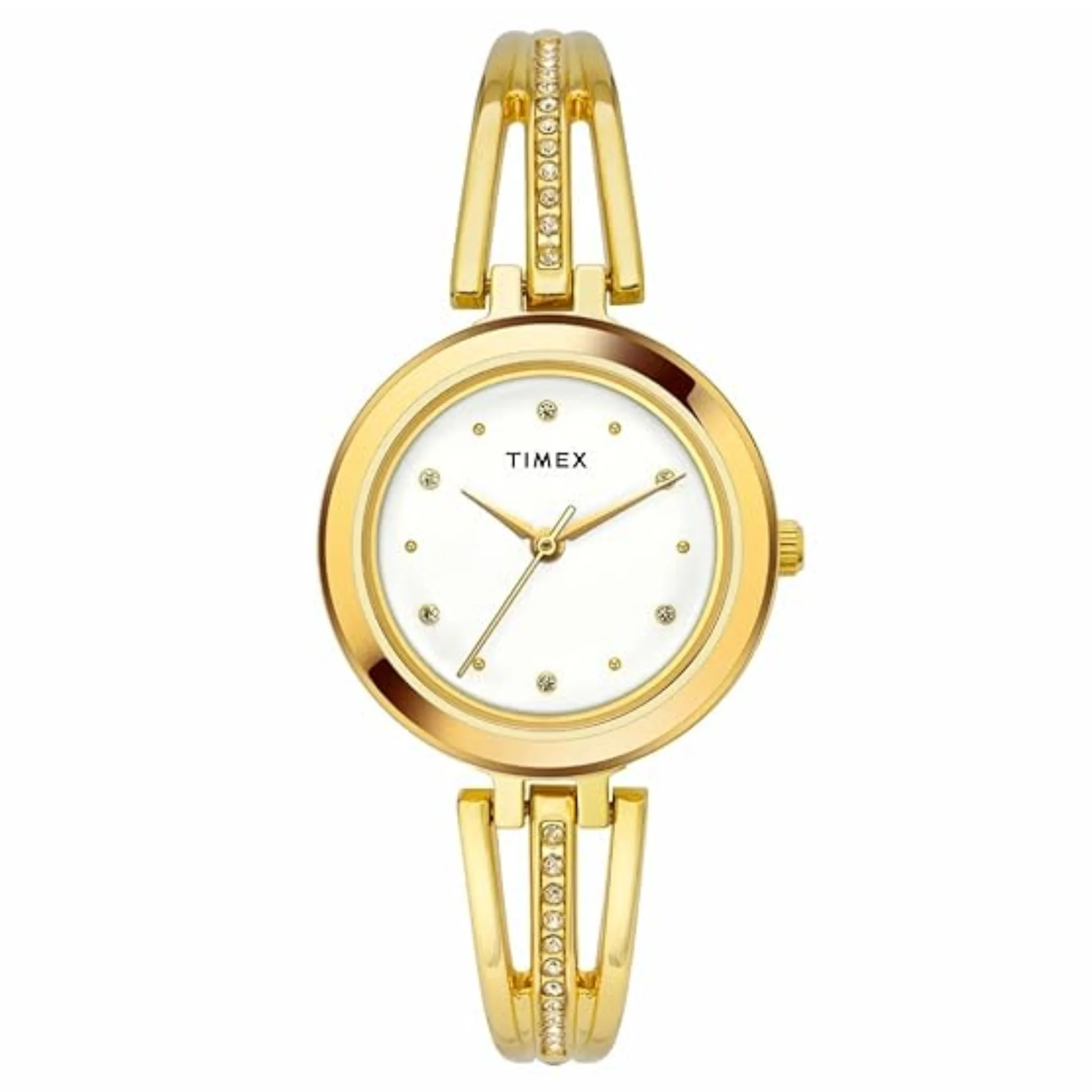 TIMEX Classics Collection 3 Hands Women's Analog White Dial Coloured Quartz Watch, Round Dial with 29.5mm Case Width - TWTL10308