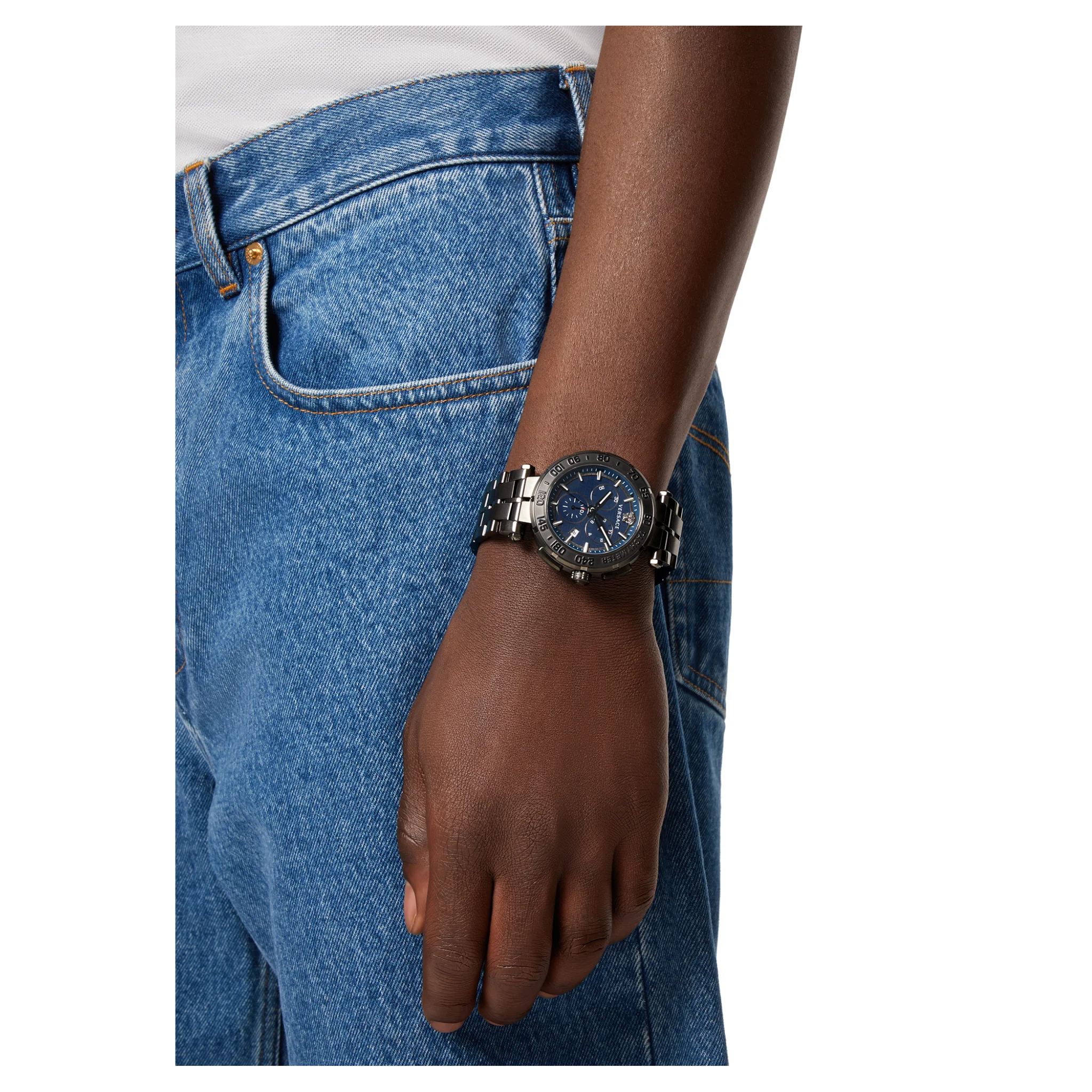 Versace Chronograph Blue Dial Men Watch - VEPM00620