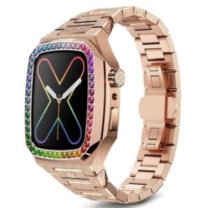 Golden Concept EVF RAINBOW Frosted Rose Gold Apple Watch 41 MM WC-EVF41-RG-RB