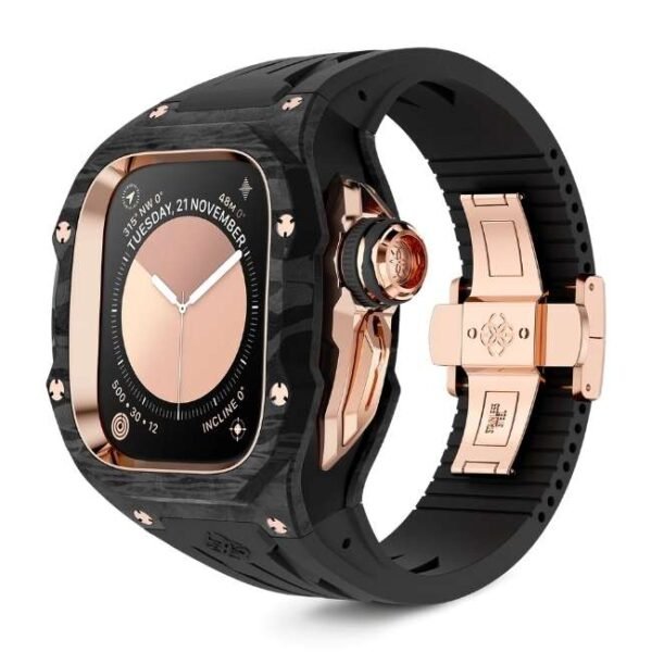 Golden Concept RSCIII49 - Rose Gold Carbon Watch Case Cover for Apple Watch Ultra 49 MM WC-RSCIII49-BK-RGC