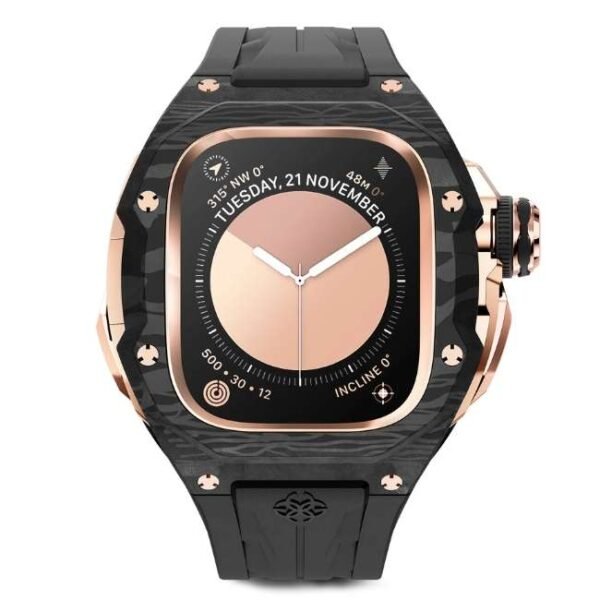 Golden Concept RSCIII49 - Rose Gold Carbon Watch Case Cover for Apple Watch Ultra 49 MM WC-RSCIII49-BK-RGC