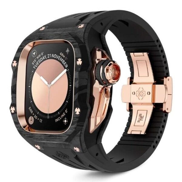Golden Concept RSCIII49 - Rose Gold Carbon Watch Case Cover for Apple Watch Ultra 49 MM WC-RSCIII49-BK-RGC