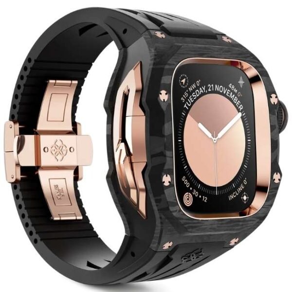 Golden Concept RSCIII49 - Rose Gold Carbon Watch Case Cover for Apple Watch Ultra 49 MM WC-RSCIII49-BK-RGC