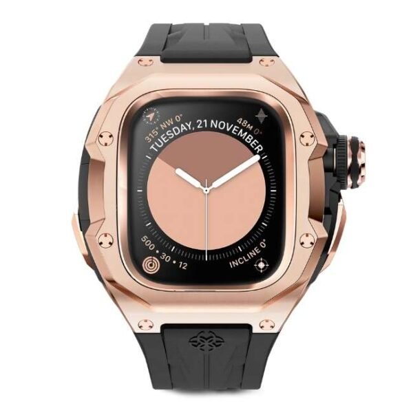 Golden Concept RSTIII49 - Crepe Steel Watch Case Cover for Apple Watch Ultra 49 MM WC-RSTIII49-BK-RG