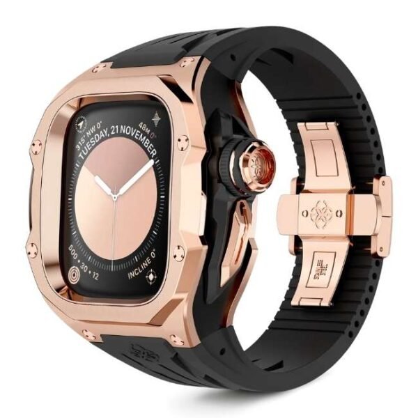 Golden Concept RSTIII49 - Crepe Steel Watch Case Cover for Apple Watch Ultra 49 MM WC-RSTIII49-BK-RG