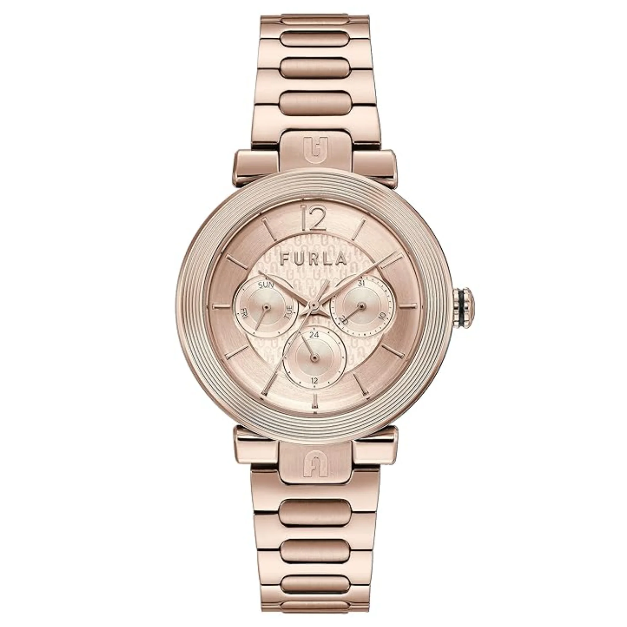 Furla Block Analog Rose Gold Dial Women's Watch-WW00011006L3