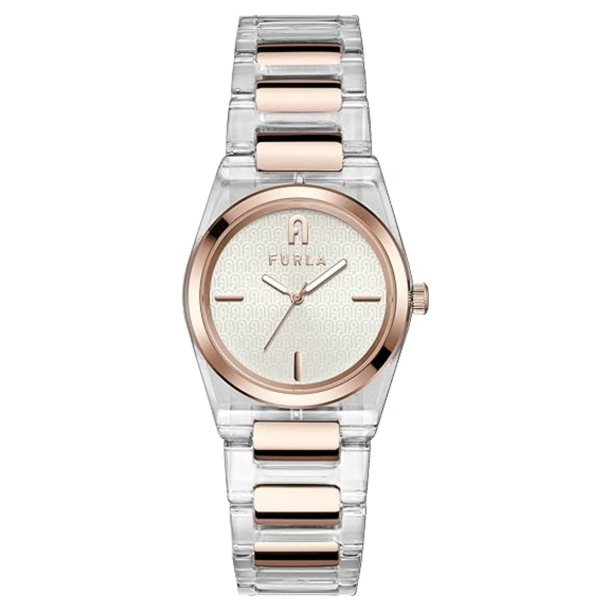 Furla Women's Stainless Steel Rose Gold Tone Acetate Bracelet Watch WW00028004L3