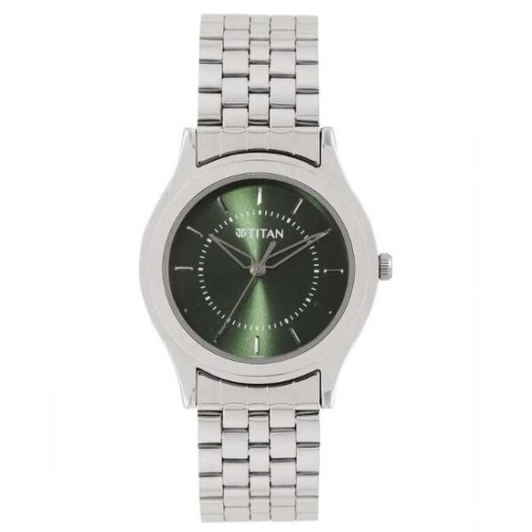 Titan Karishma Zing Quartz Analog Green Dial Stainless Steel Strap Watch for Men-1648SM01