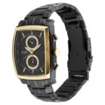 Titan Quartz Chronograph Black Dial Stainless Steel Strap Watch for Men-1660KM02