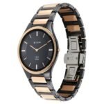 Titan Edge Ceramic Quartz in Midnight Gold with Diamonds and Black Dial Watch for Men-1696KC02