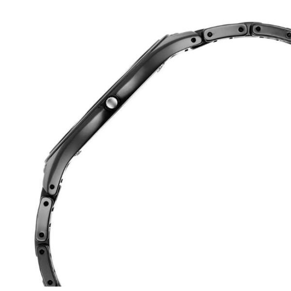 Titan Edge Ceramic Quartz in Glossy Black with Diamonds and Black Dial Watch for Men-1696NC12