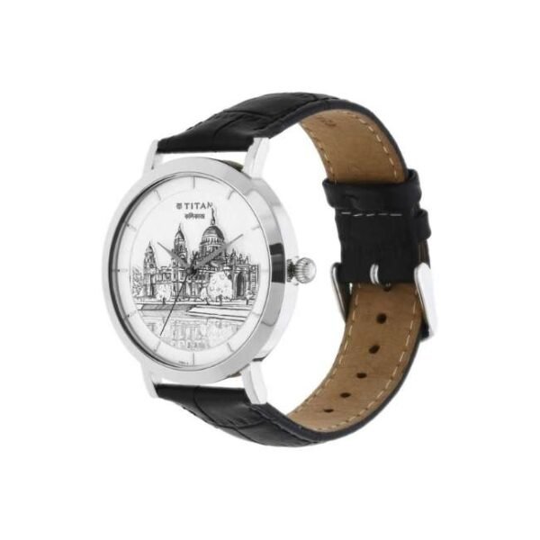 Titan Forever Kolkata Off White Dial Analog Leather Strap watch for Men-1740SL01