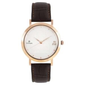 Titan Forever Kolkata Silver Dial Analog Leather Strap watch for Men-1740WL04