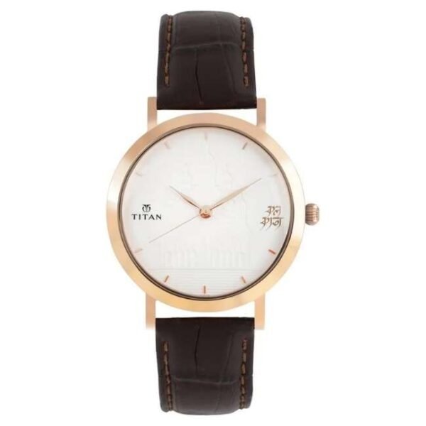 Titan Forever Kolkata Silver Dial Analog Leather Strap watch for Men-1740WL04
