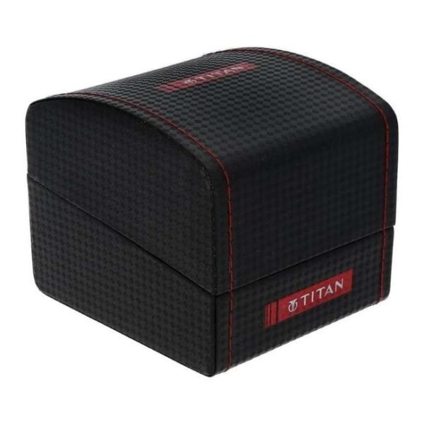 Titan Geometrix Silver Dial Analog Leather Strap watch for Men-1801QL01