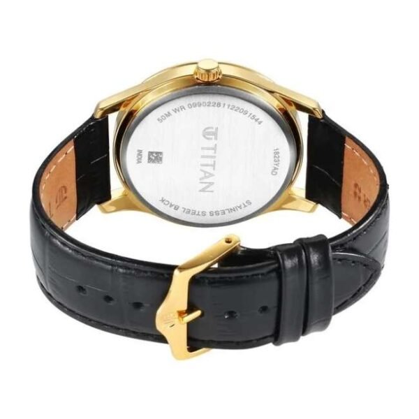 Titan Karishma Blue Dial Analog Leather Strap watch for Men-1823YL02