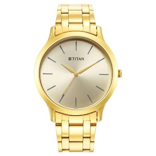 Titan Karishma Radiance Champagne Dial Analog Watch for Men-1825YM08