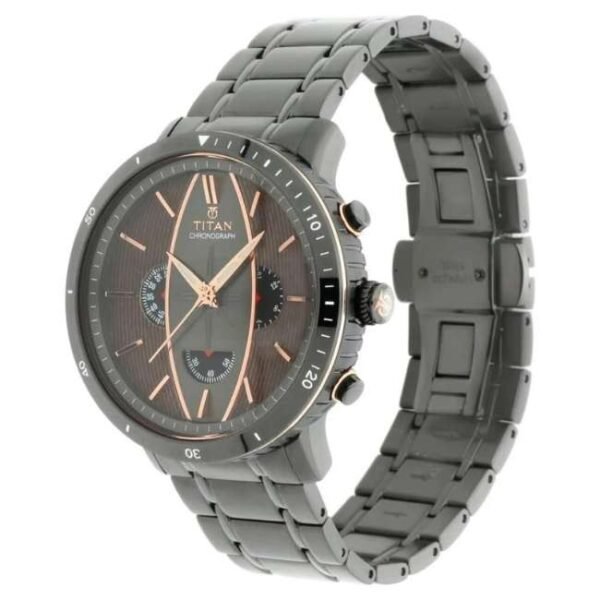Titan Maritime Anthracite Dial Chronograph Stainless Steel Strap watch for Men-1832KM01
