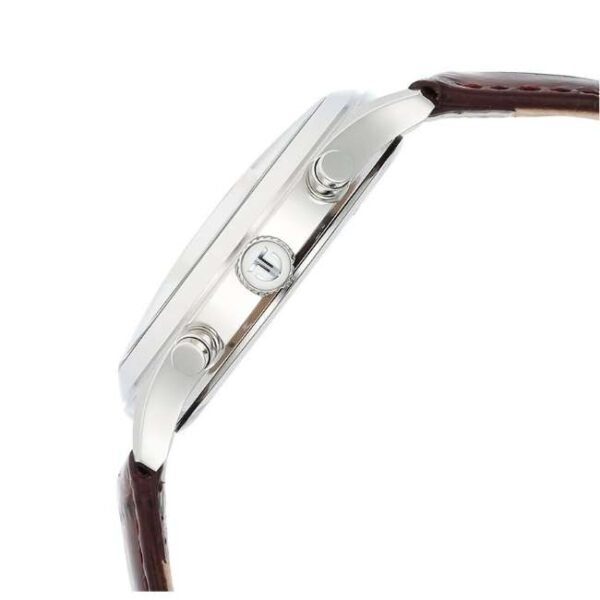 Titan Sapphire Multifunction Quartz Analog with Day and Date White Dial Leather Strap Watch for Men-1874SL03