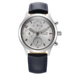 Titan Sapphire Quartz Multifunction Silver Dial Leather Strap Watch for Men-1874SL04