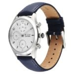 Titan Sapphire Quartz Multifunction Silver Dial Leather Strap Watch for Men-1874SL04