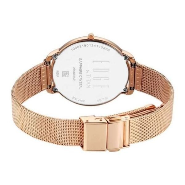 Titan Edge Metal Ladies Allure Quartz Analog Rich Mother Of Pearl Dial Stainless Steel Strap Watch For Women-2654WM02