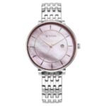 Titan Premium Workwear Mother of pearl Dial Analog with Date Stainless Steel Strap watch for Women-2673SM02
