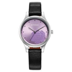 Titan Karishma Quartz Analog Purple Leather Strap for Women-2679SL01