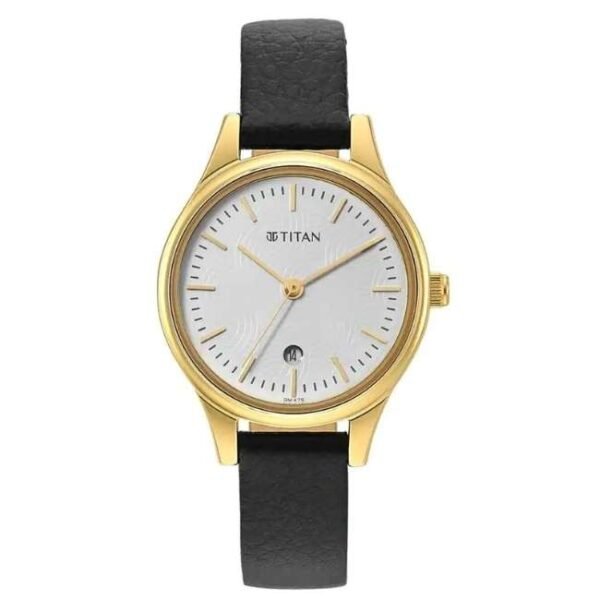 Titan Karishma White Dial Analog Leather Strap watch for Women-2679YL01