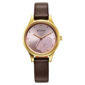 Titan Karishma Quartz Analog Pink Leather Strap for Women-2679YL02