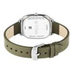 Titan Workwear Quartz Analog White Dial Green Leather Strap Watch For Women-2733SL01