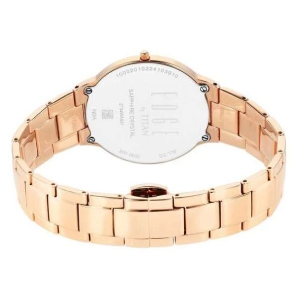 Titan Edge Metal Ladies Allure Quartz Analog Rich Mother Of Pearl Dial Stainless Steel Strap Watch For Women-2734WM01