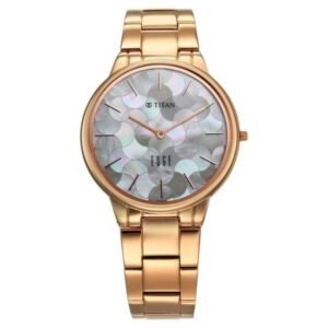 Titan Edge Metal Ladies Allure Quartz Analog Rich Mother Of Pearl Dial Stainless Steel Strap Watch For Women-2734WM02